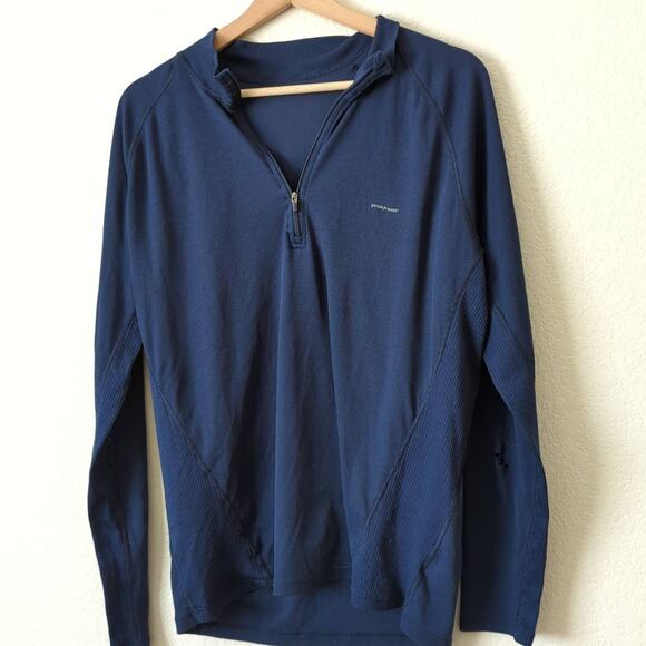 Patagonia Capilene Long Sleeve Base Layer Large Shirt Pullover Blue Midweight - Picture 2 of 10